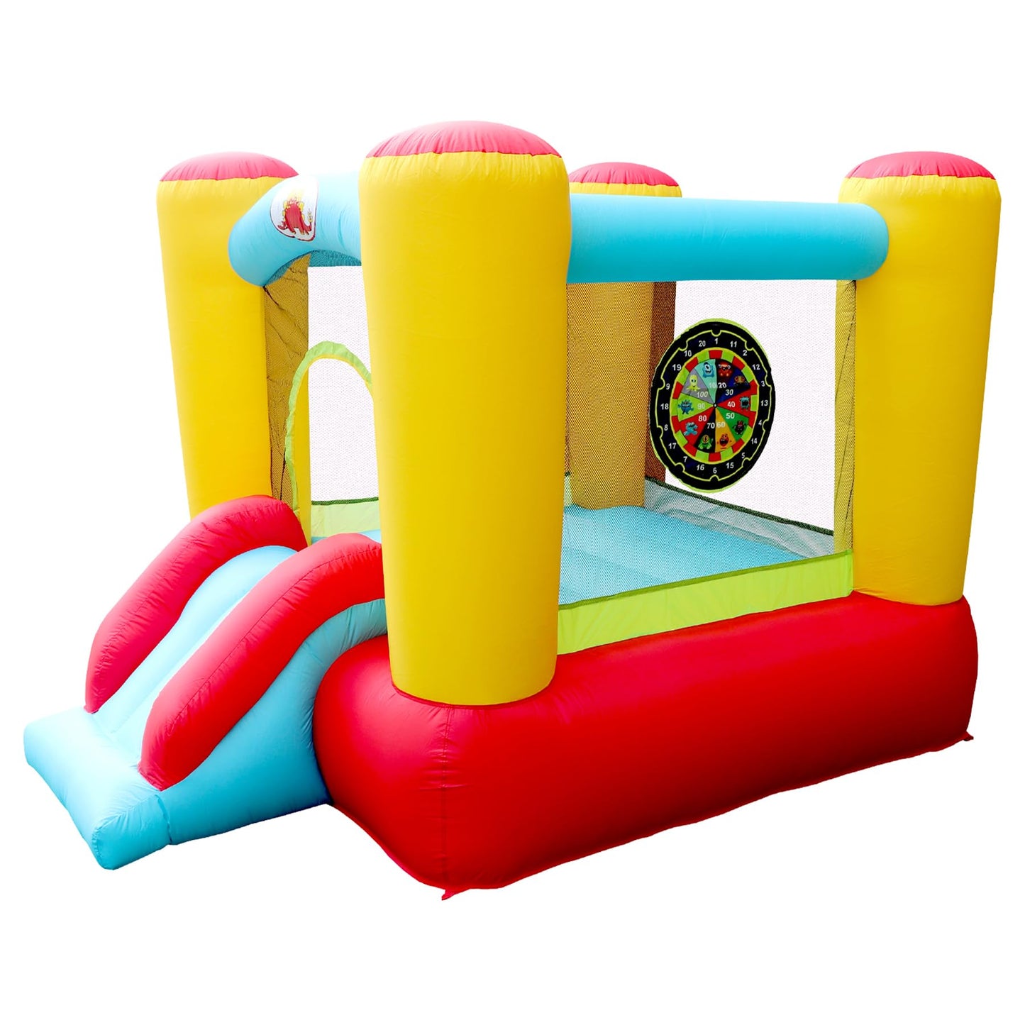 Tobogán Inflable WELLFUNTIME Azul Castillo de Salto con Soplador para Niños