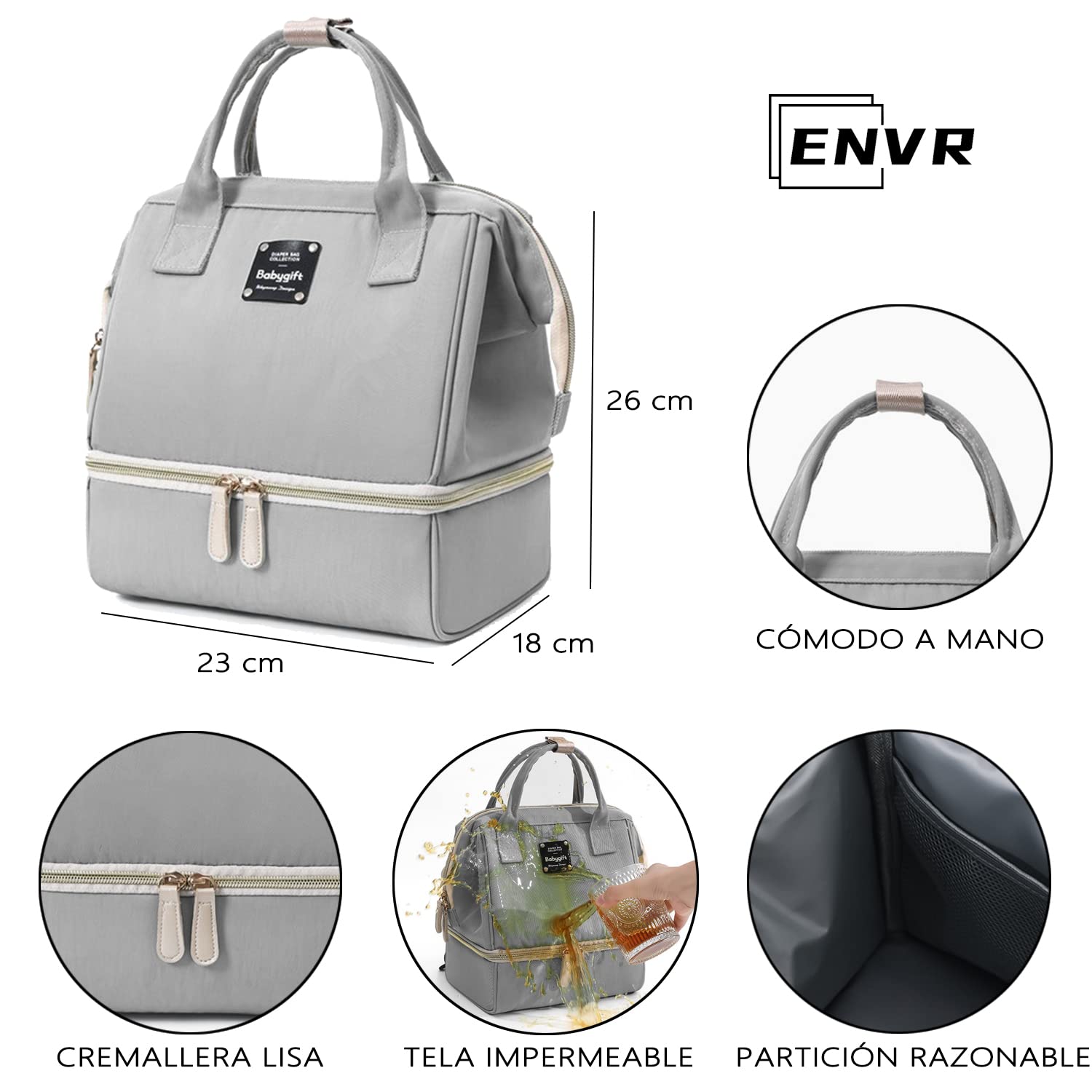 ENVR Hielera para Leche Materna, Bolsa Enfriador de Leche Materna de Doble Capa con 2 Hielo, Bolsa Termica Leche Materna que Mantenga Leche Materna Fresca Durante 8-9 horas, Ideal para Viaje y Trabajo