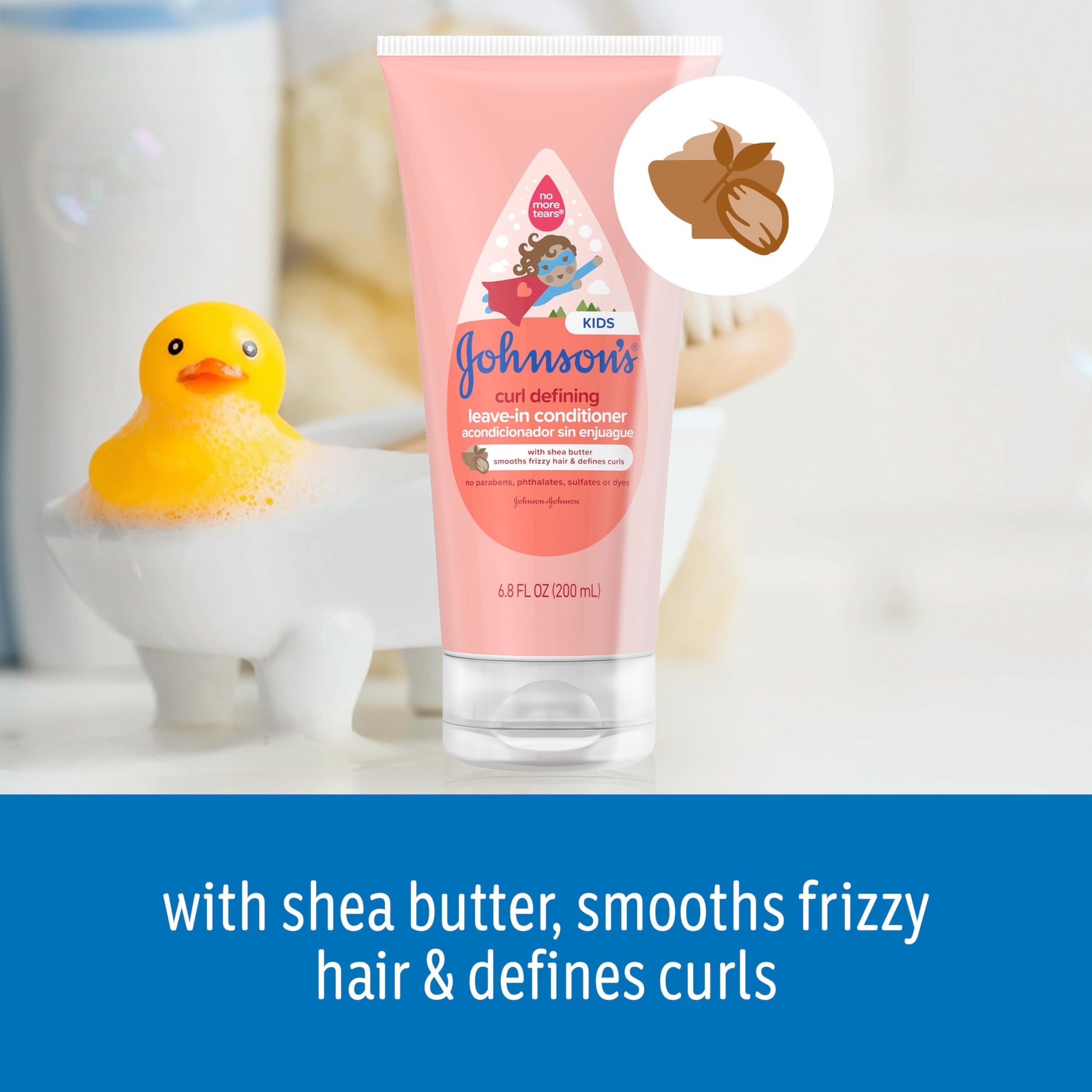 Johnson's Baby - Acondicionador sin lágrimas para niños con manteca de karité, 6.8 oz