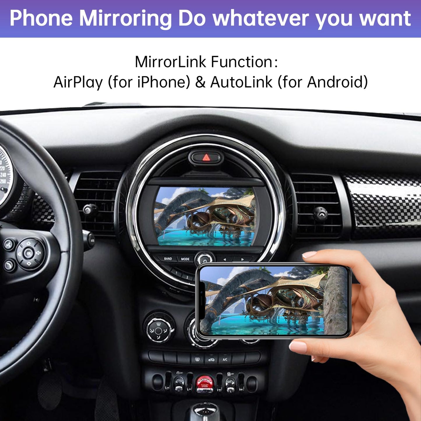 Road Top Interfaz CarPlay para BMW Mini Cooper One Hatch Clubman con NBT