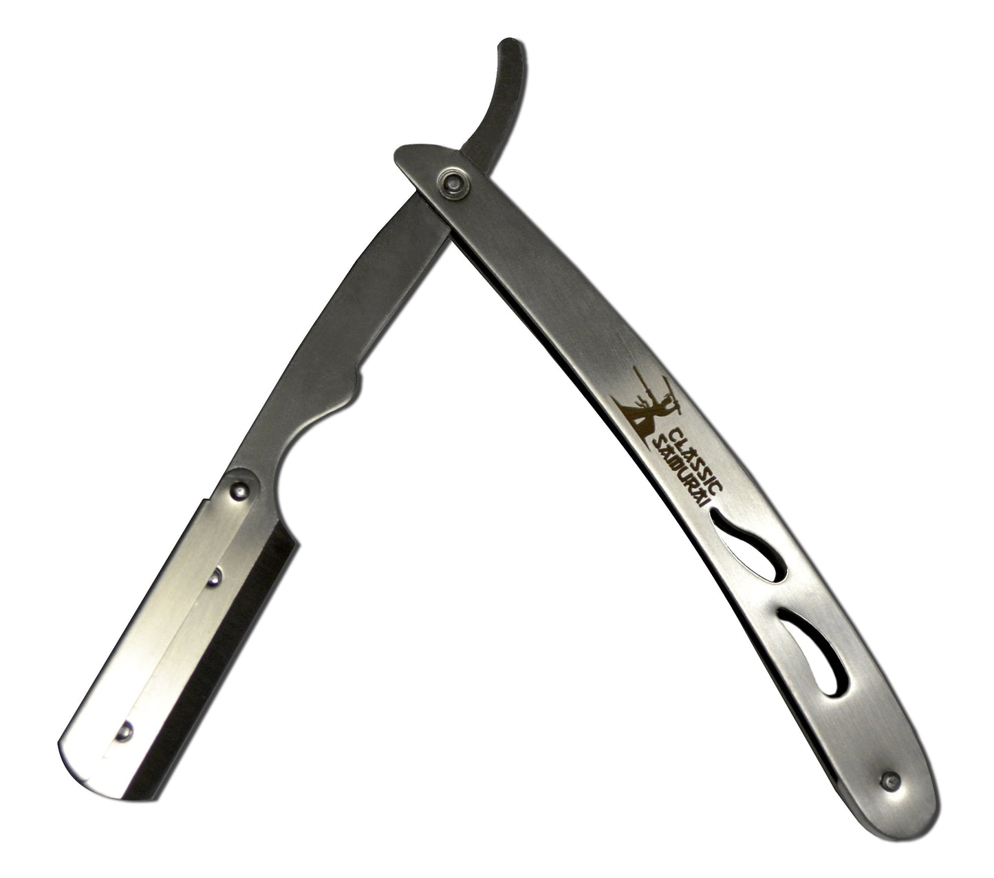 Classic Samurai CS-102 Stainless Steel Professional Barber Straight Edge Razor with 100 Count Derby Single Edge Razor Blades