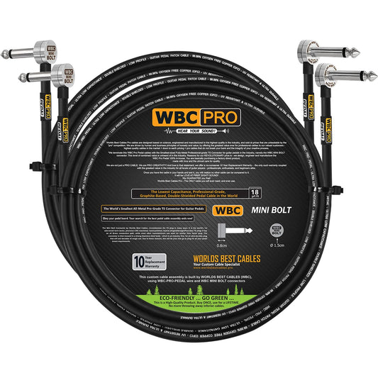 Cable de Pedal WBC Pro Negro Doble Blindaje Grado Profesional