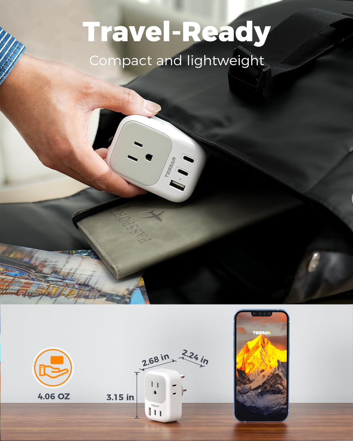 Adaptador Universal de Viaje TESSAN índico India