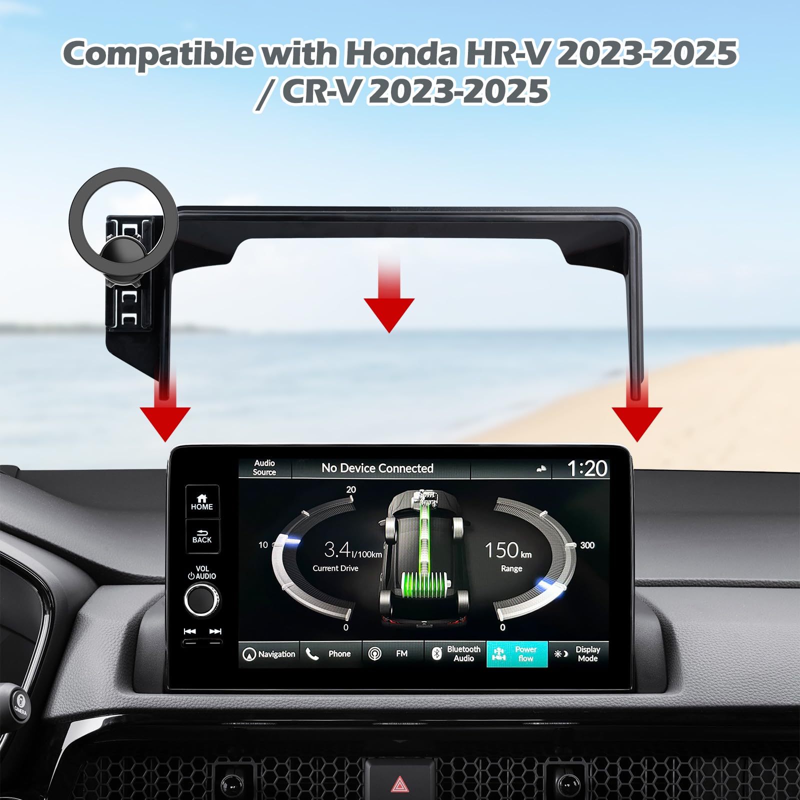 COCGVEL - Soporte para teléfono de coche compatible con Honda HR-V 2023-2025 /CR-V 2023-2025 con visualización de 9 pulgadas, soporte para teléfono compatible con MagSafe Accesorios de montaje para
