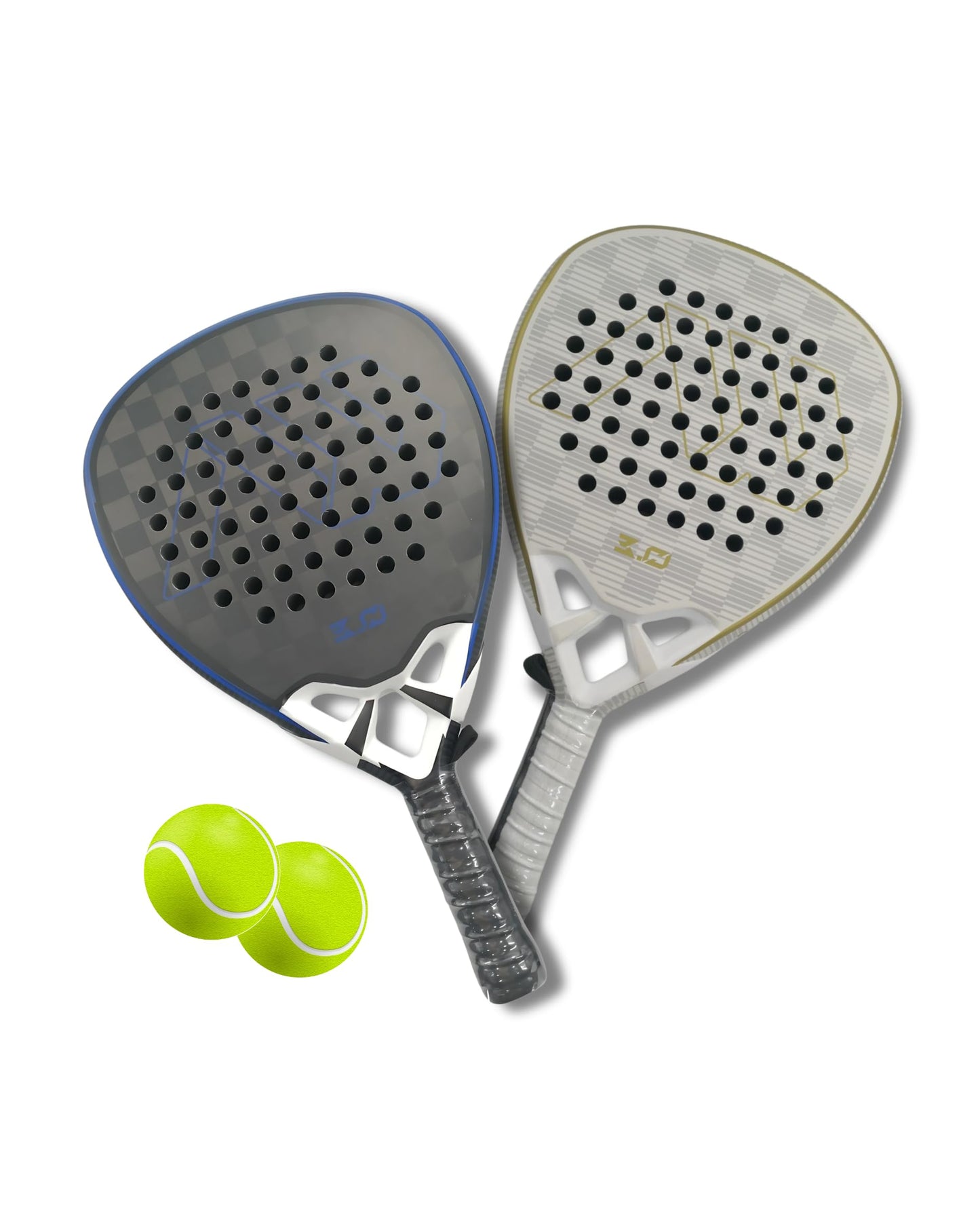 AW DEPORTES Pala de Padel 100% Fibra de Carbono 18K – Raqueta Deportiva con Tecnología Núcleo Goma EVA, 375 grs, AW 3.0 Striker Blanco