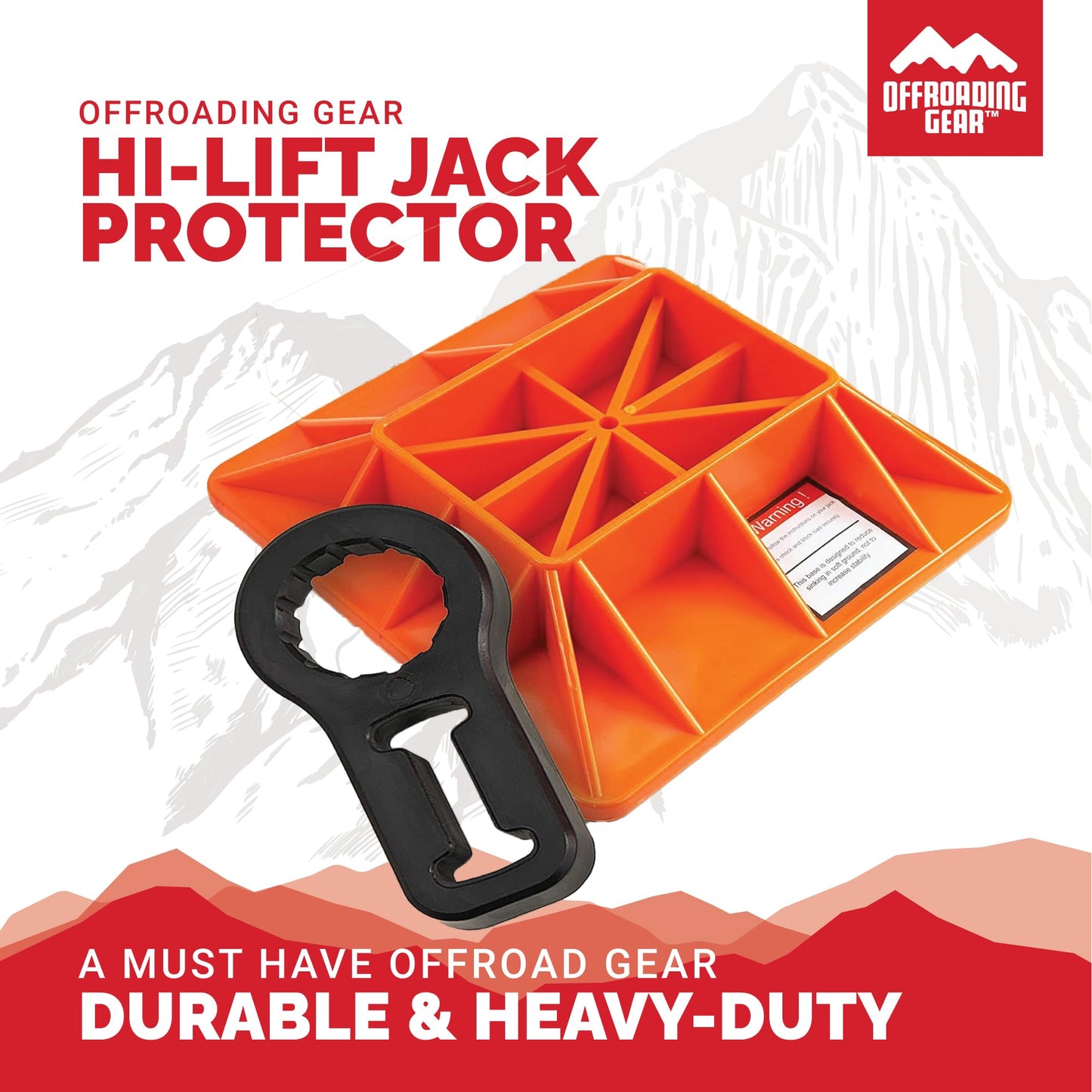 Offroading Gear Base & Handle Bar Protector for Hi-Lift/Farm Jack/Big Red/etc.