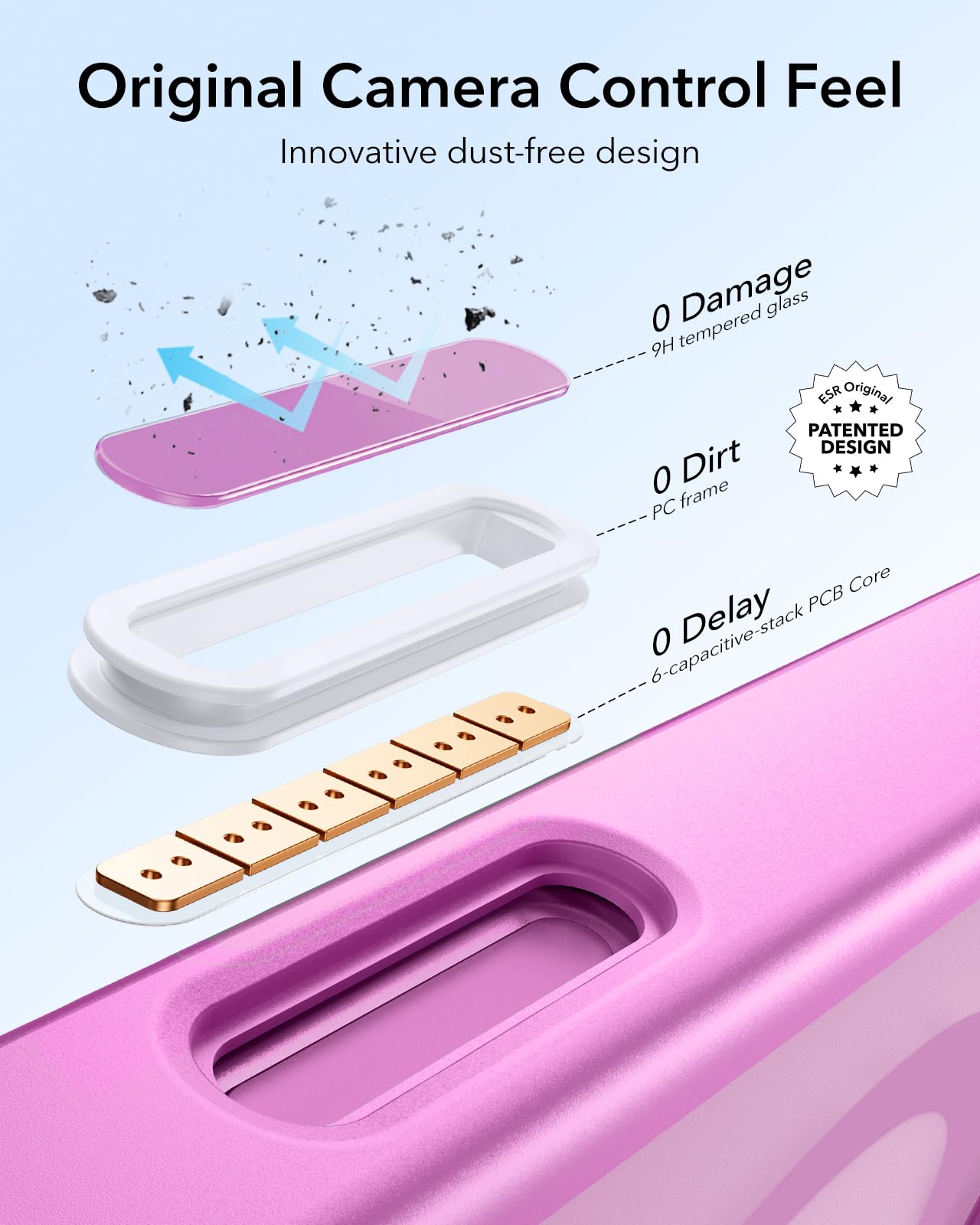ESR - Funda para iPhone 16, botón de control de cámara compatible con MagSafe, protección de grado militar, soporte integrado, funda trasera resistente a arañazos, clásica, rosa esmerilado