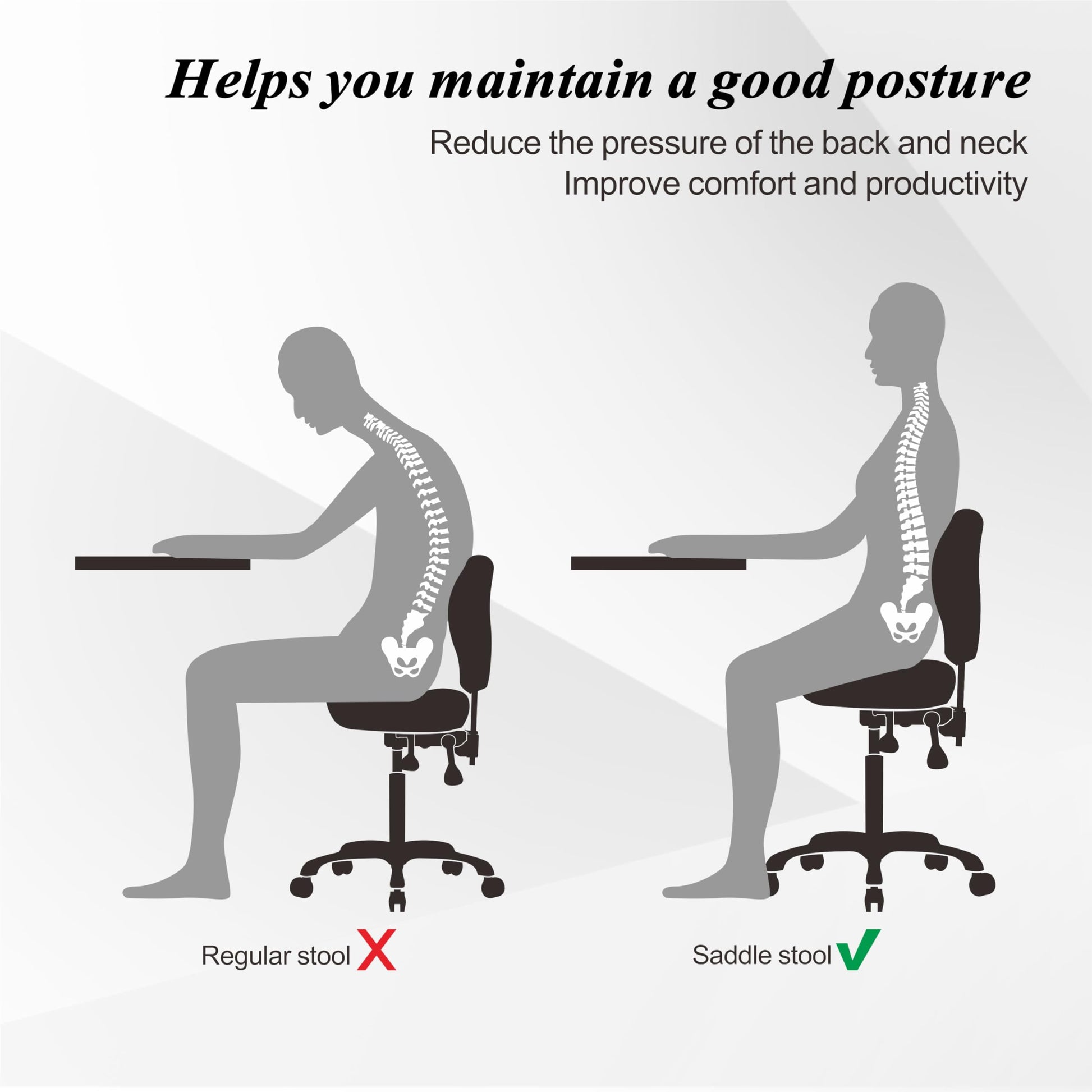 HNKastela - Sillín rodante con soporte trasero, silla ergonómica de altura ajustable con ruedas para higienista dental, salón, esteticista