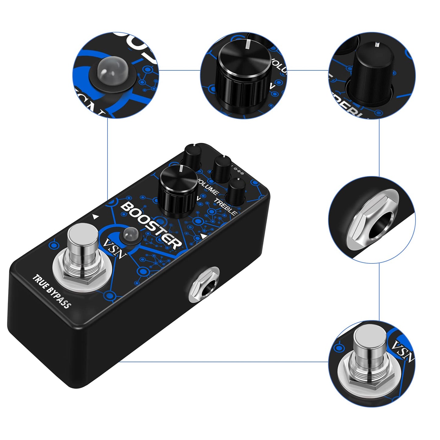 VSN Guitar Booster Effect Pedal Clean Boost Effects Pedals For Electric Guitar Pure Clean Mini Boost Pedals True Bypass