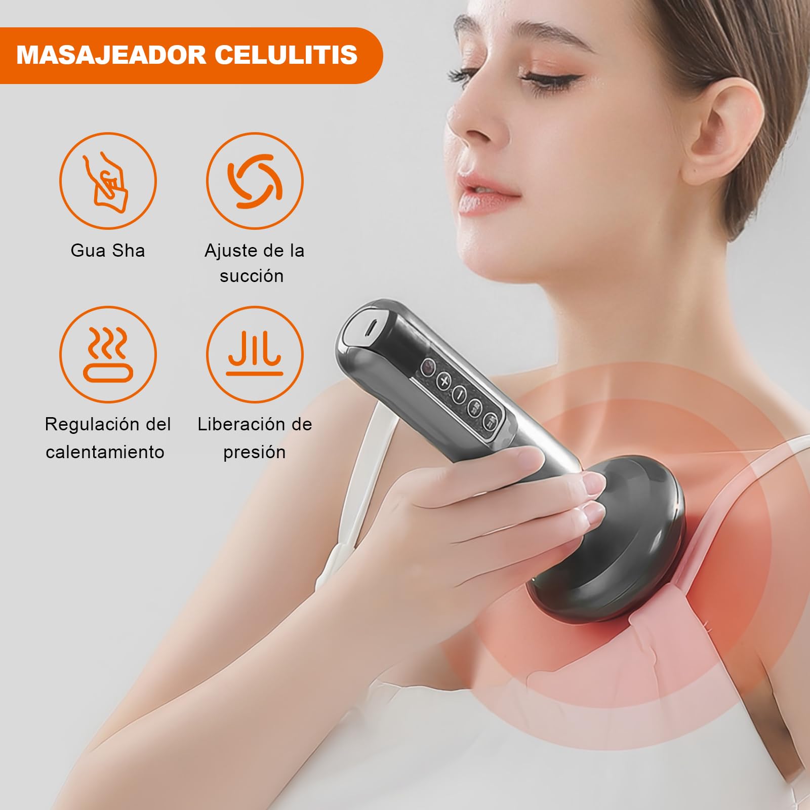 CAVIGLTE Masajeador de Espalda, 12 Niveles Masajeador Celulitis, Masajeadors EléCtrico para Cintura, Brazos y Piernas
