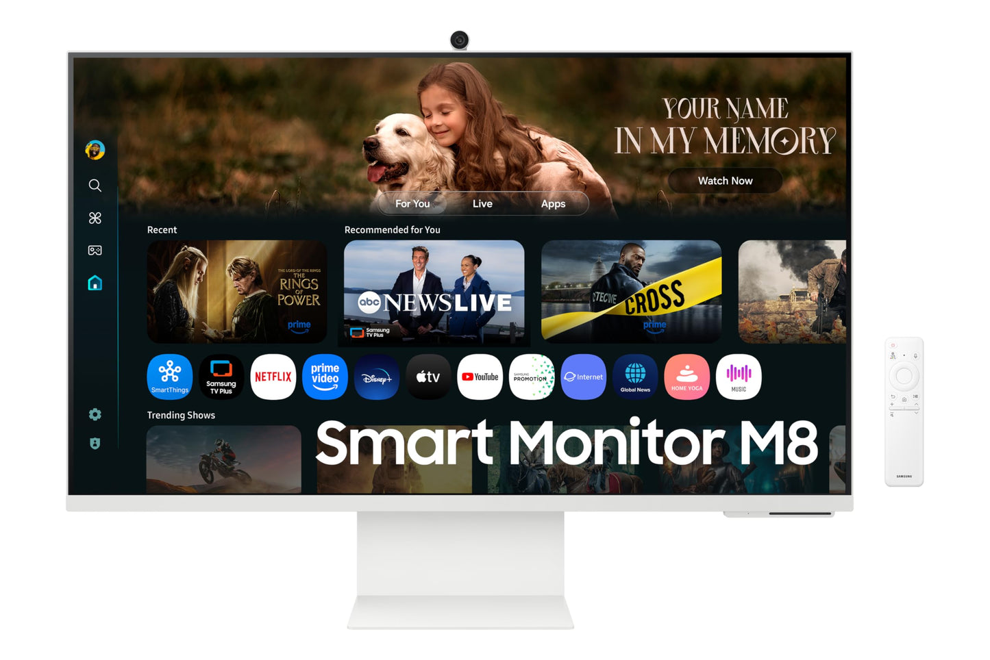 Samsung 32" Smart Monitor M80F 4K AI, Smart TV Apps, Conversión 4K AI, Optimizador de imágenes, Knox Security LS32FM801ULXZX