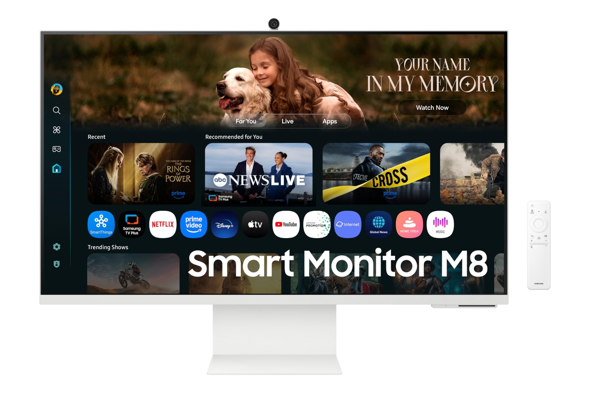 Samsung 32" Smart Monitor M80F 4K AI, Smart TV Apps, Conversión 4K AI, Optimizador de imágenes, Knox Security LS32FM801ULXZX