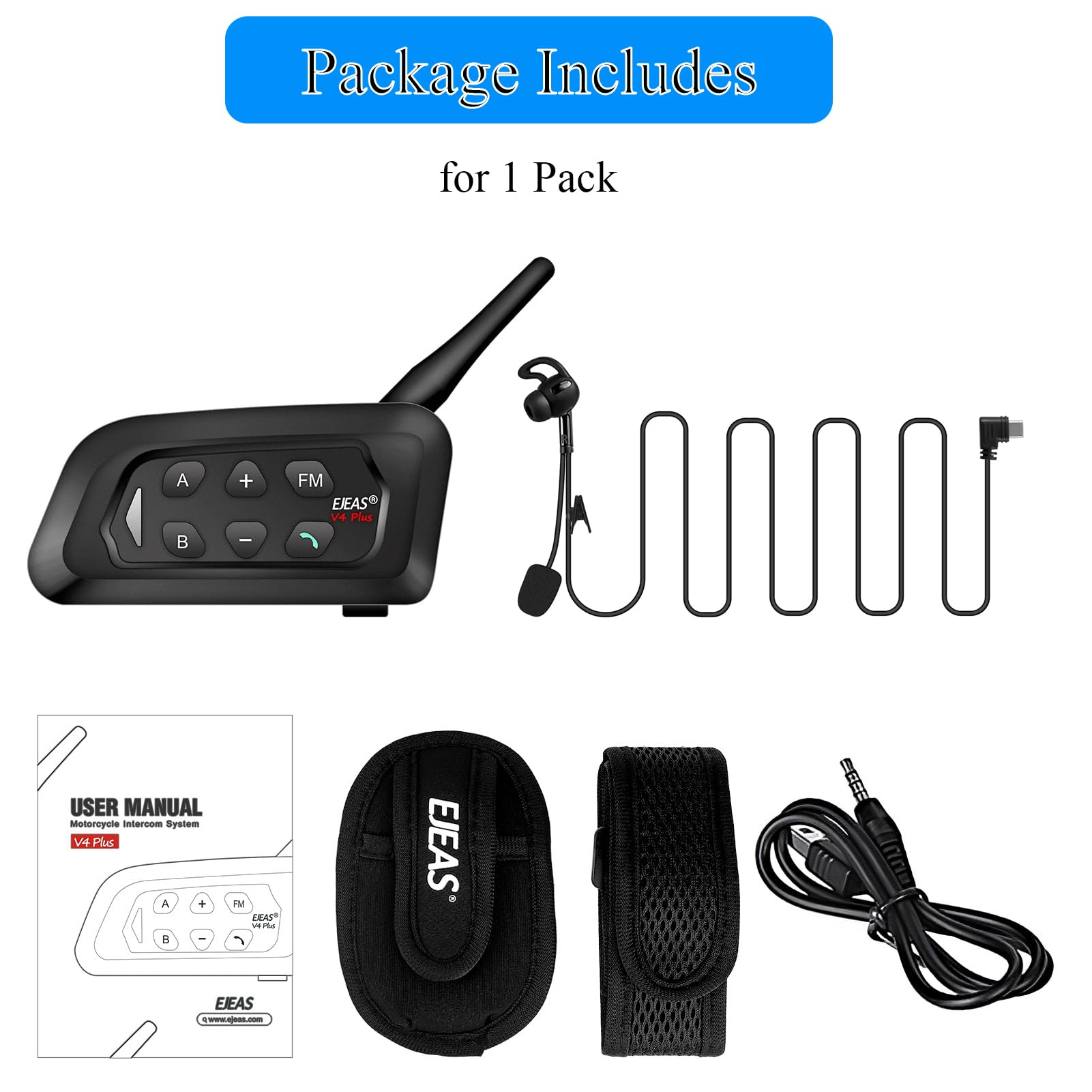 MIMIRACLE - Auriculares para árbitros para 4 personas, tipo C, oído derecho, sistema de comunicación profesional para árbitros con brazaletes para auriculares, intercomunicador Bluetooth para fútbol