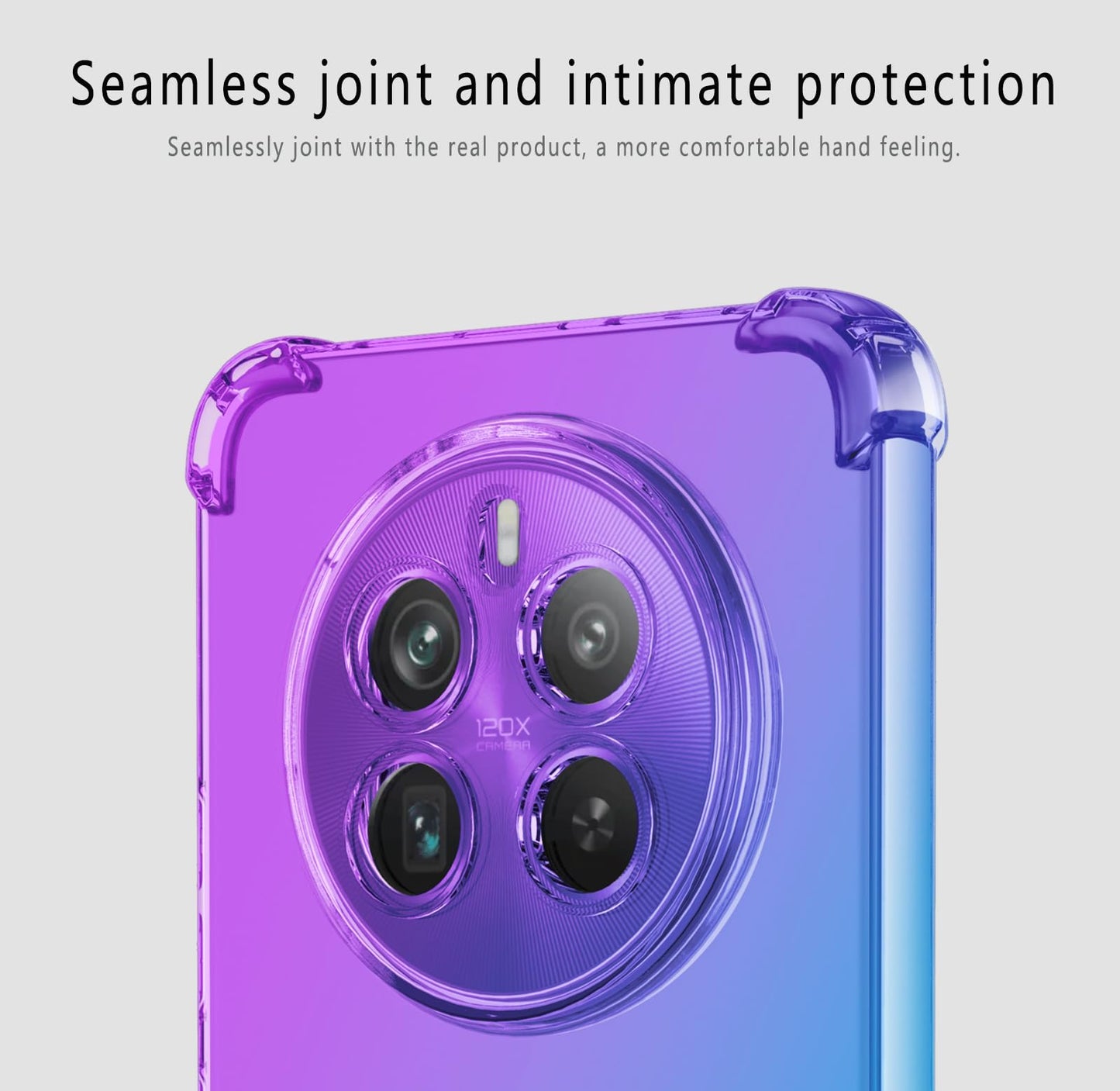 DABUNA Funda para Realme 12 5G Case Uso Rudo,Transparente Colores Degradados Protectora de Cámara Anticaída Carcasa Bumper(Púrpura Azul)