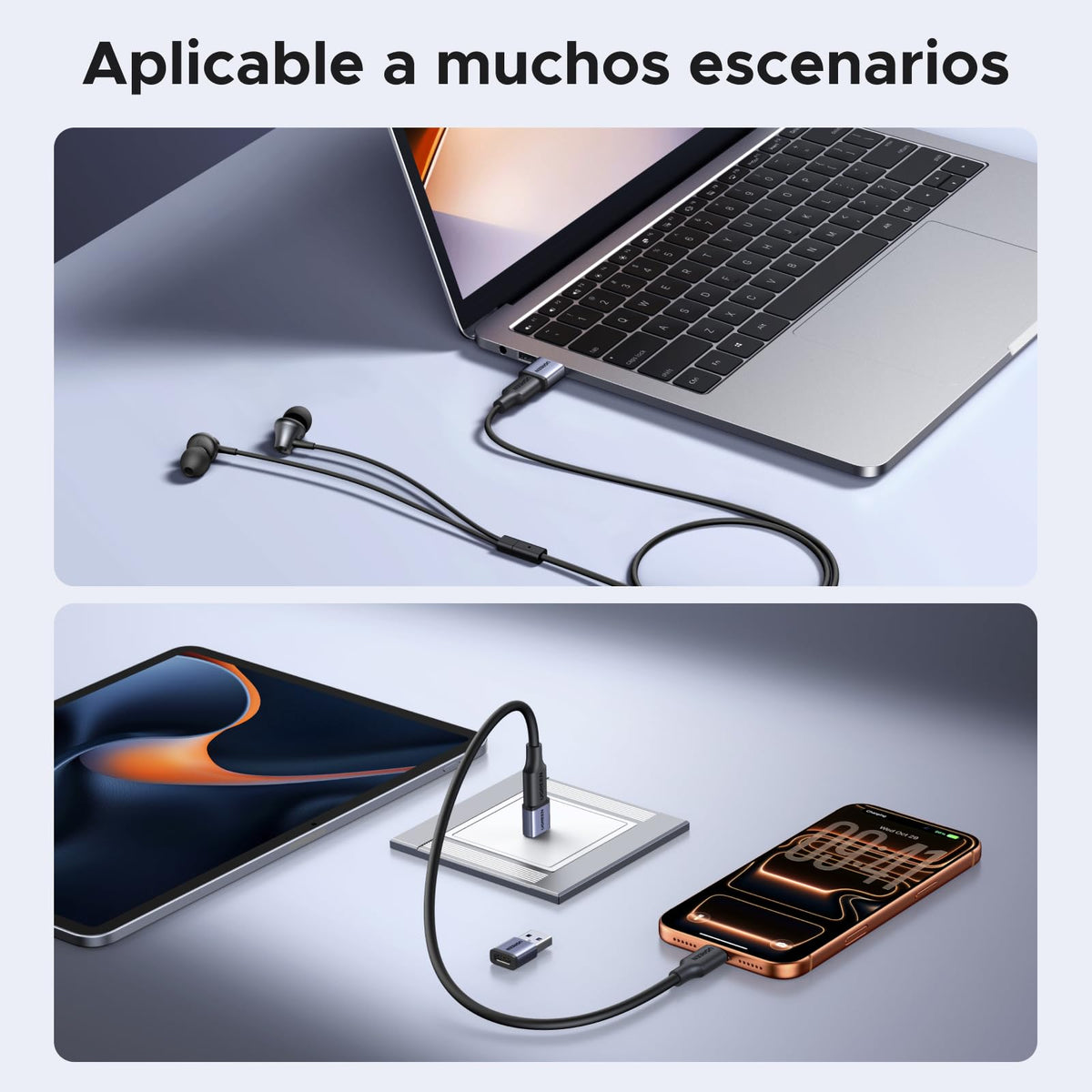 Adaptador USB C UGREEN Negro Paquete de 5 Unidades