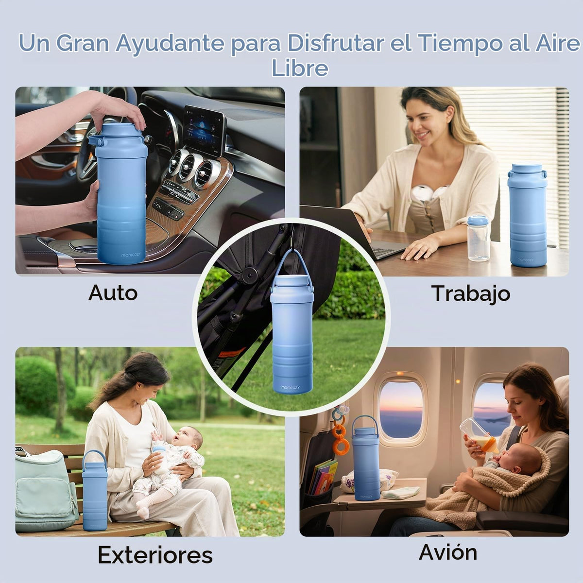 Momcozy Bolsa enfriadora portátil de 560ml para leche materna de 24H para exteriores, productos esenciales para recién nacidos
