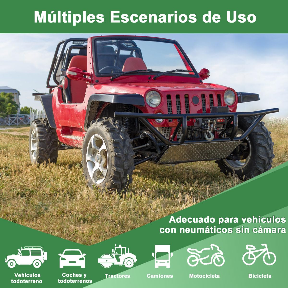 Kit de Reparación de Neumáticos ADILIKADII 58PZS Profesional para Coche, Motocicleta y Más