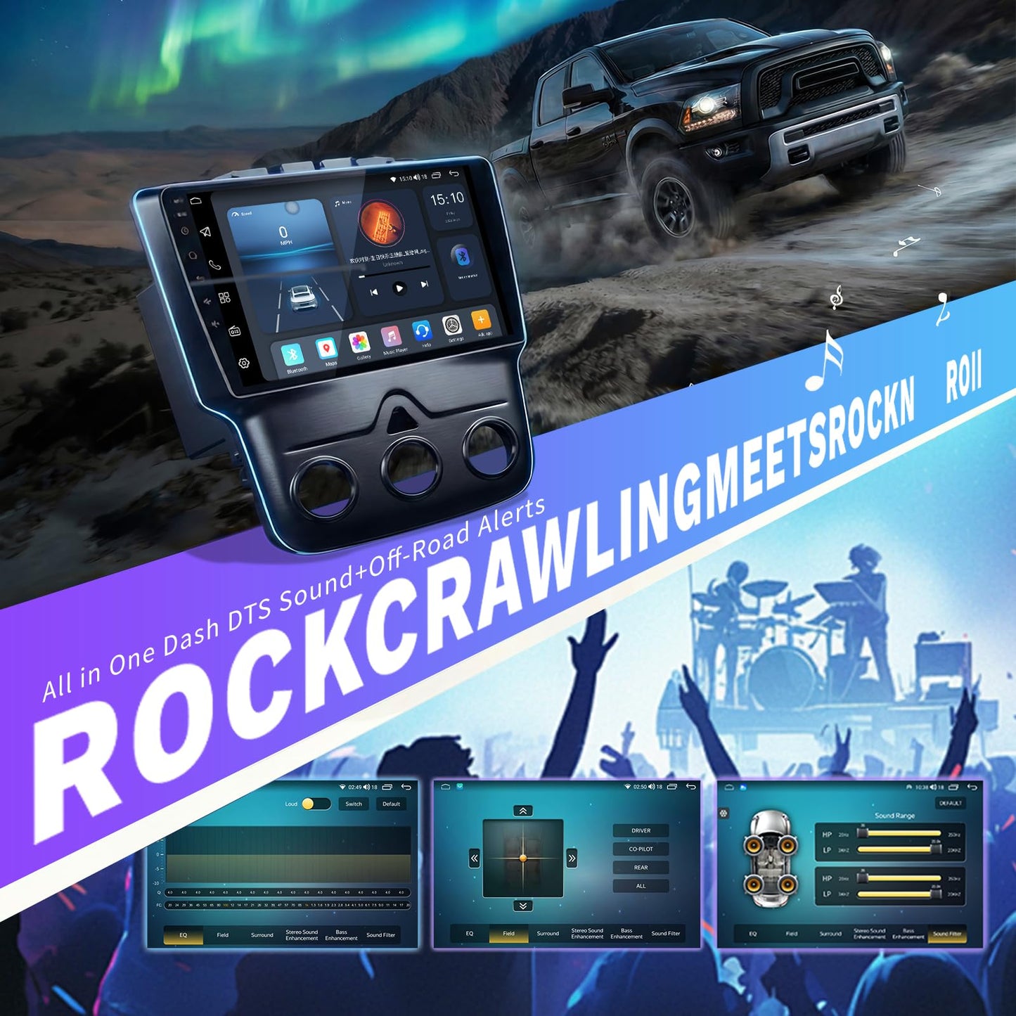 Radio estéreo de coche para Dodge Ram 1500 2500 3500 2013-2018: procesamiento de señal digital (DSP)