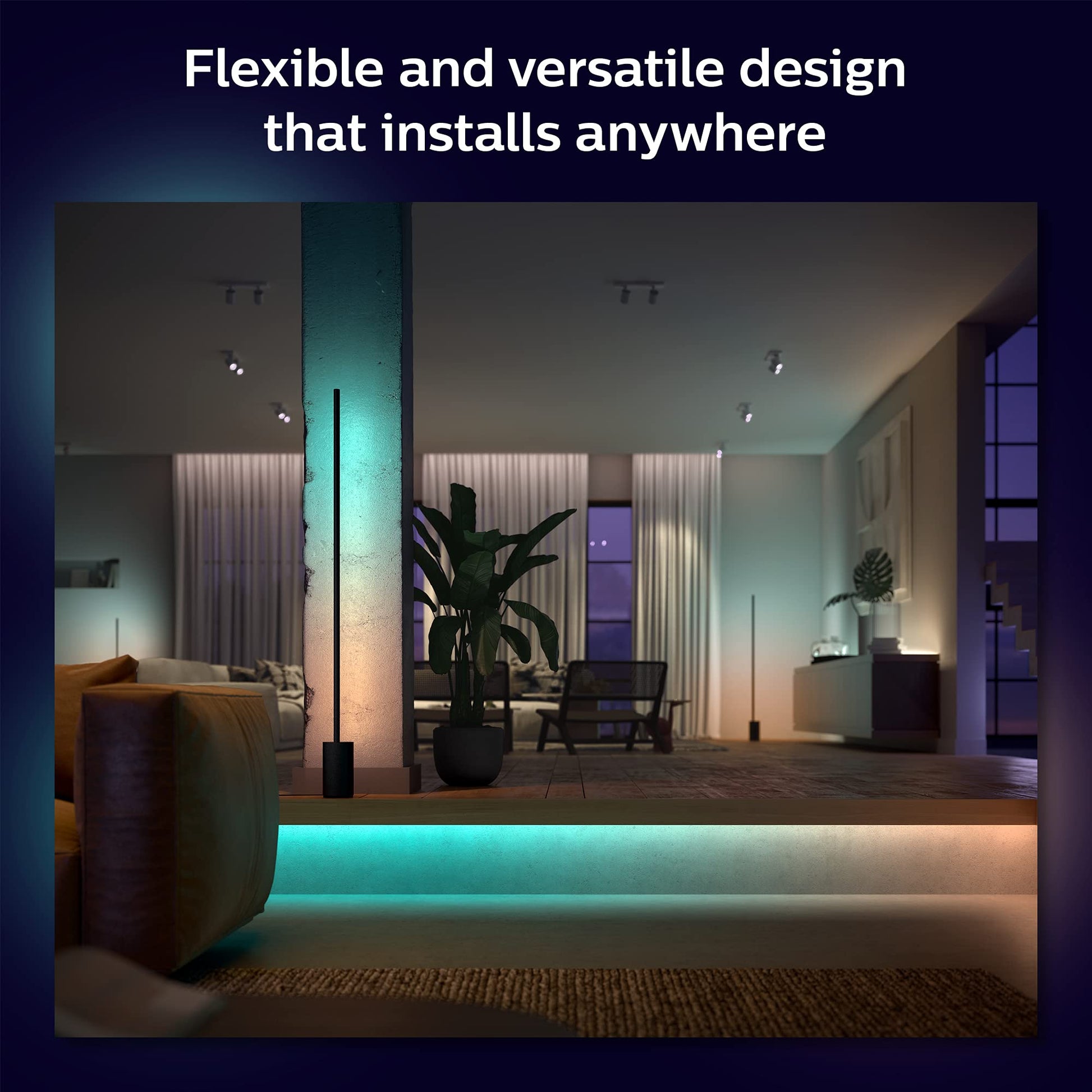 Tira Inteligente Philips Hue Gradient luz multicolor extensión 1 metro Compatible con Alexa