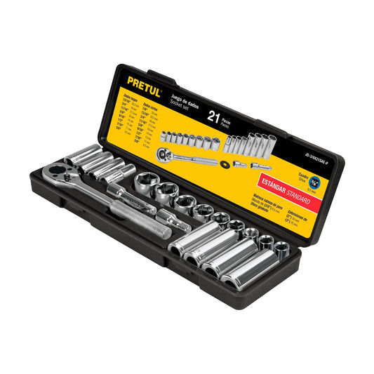 Juego de Autoclés Pretul SAE 21 Piezas 3/8"