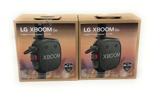 LG XBOOM Go - Altavoz portátil inalámbrico con sonido potente XG2TBK - Paquete de 2