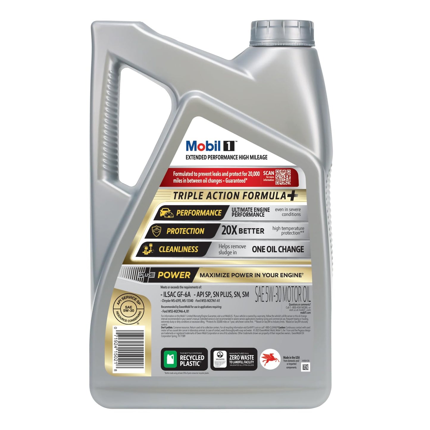 Aceite de Motor Sintético Completo Mobil 1 5W-30 Alto Kilometraje Rendimiento Extendido