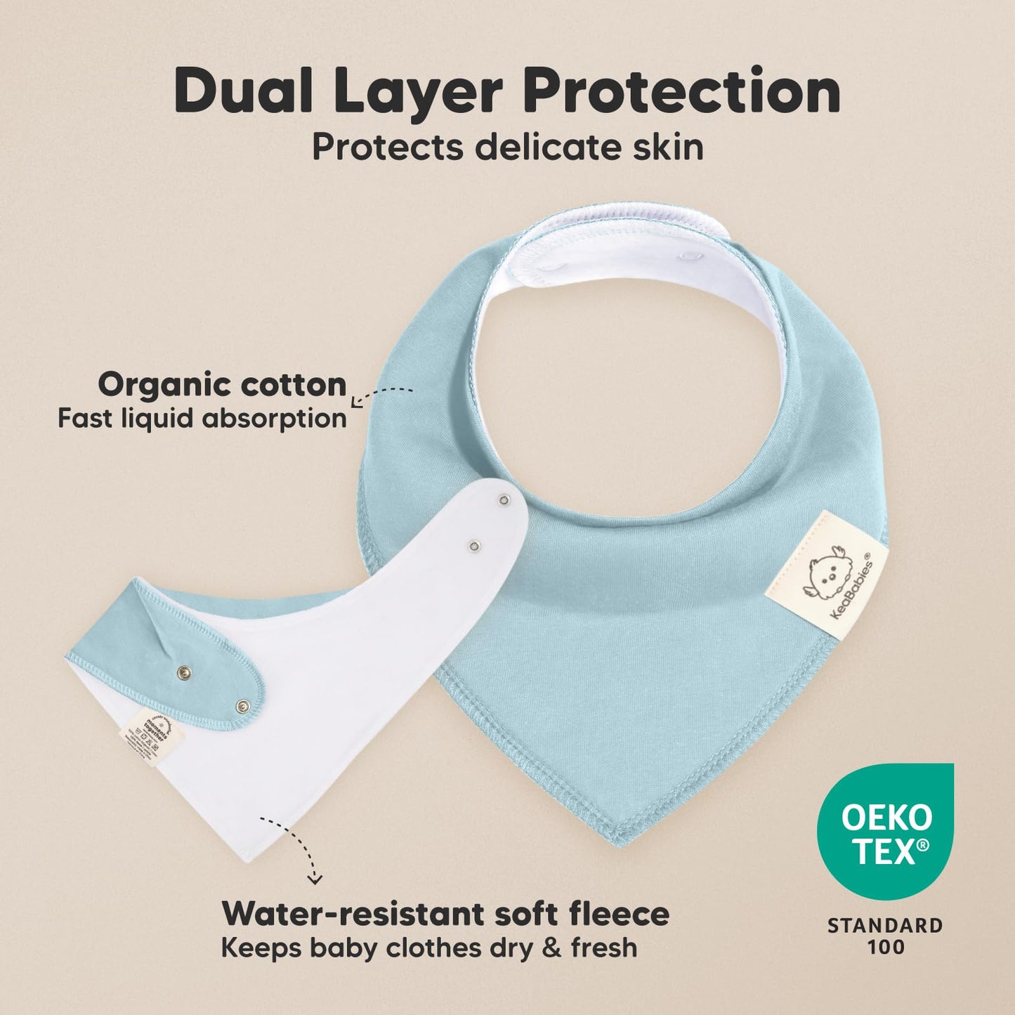 KeaBabies - Paquete de 8 baberos orgánicos para niñas - Baberos triangulares súper absorbentes para bebés babeos y dentición, 100% algodón extra suave para recién nacido, bebé de 0 a 36 meses