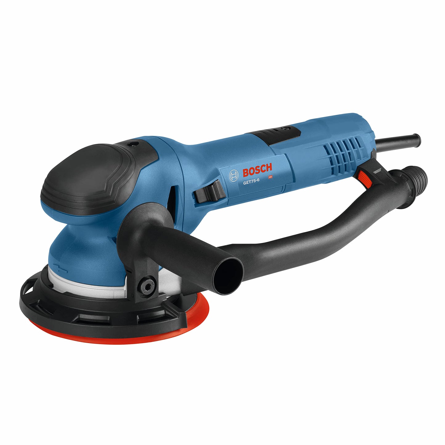 BOSCH GET75-6N Lijadora orbital eléctrica, pulidora, 7.5 amperios, con cable, tamaño de disco de 6 pulgadas, modo dual: órbita aleatoria y turbo
