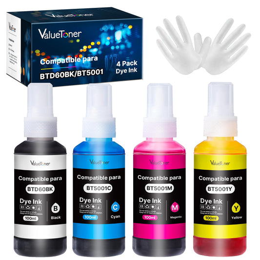 Kit de Tintas Valuetoner para Brother Negro Amarillo Magenta Cian Compatible con Impresora Nueva Versión (4 Unidades)