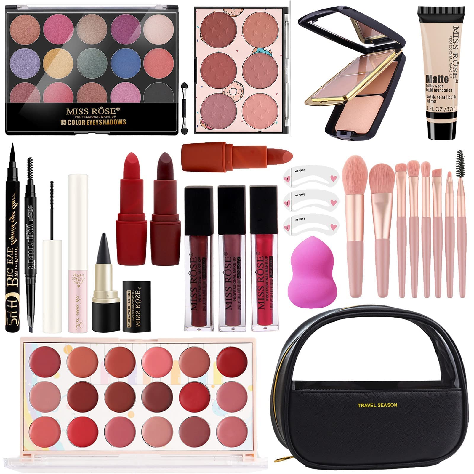 Kit de Maquillaje MISS ROSE Todo en Uno | Cosméticos para Mujer