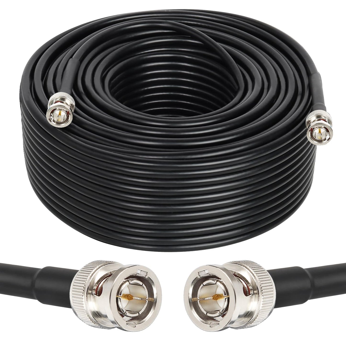 XRDS -RF Cables SDI 12G 45.7m, Cable de Video SDI 3G/6G/12G 75ohm BNC Macho Soporta HD-SDI/3G/6G-SDI/4K/8K para Cámara de Seguridad de Video Convertidor SDI