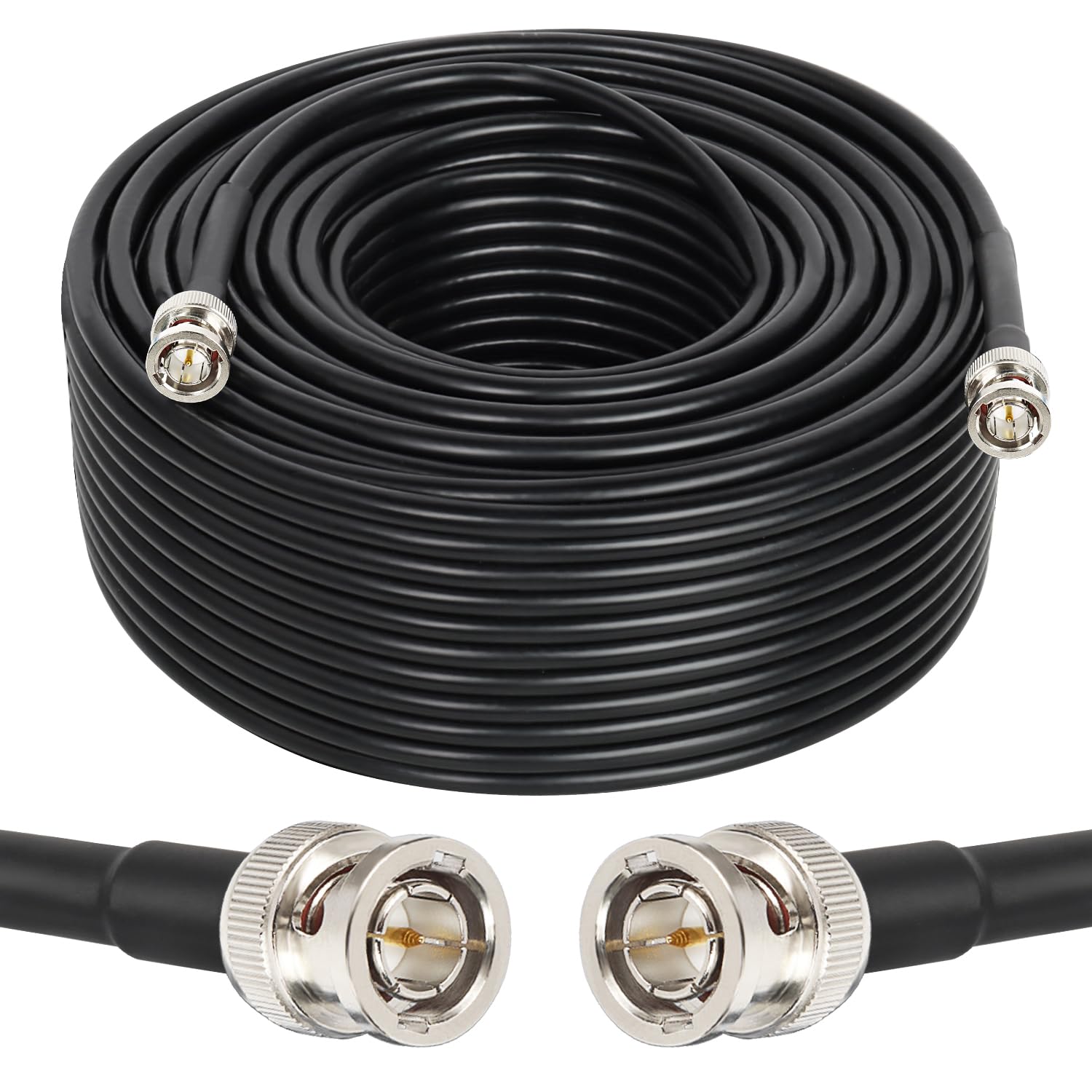 XRDS -RF Cables SDI 12G 45.7m, Cable de Video SDI 3G/6G/12G 75ohm BNC Macho Soporta HD-SDI/3G/6G-SDI/4K/8K para Cámara de Seguridad de Video Convertidor SDI