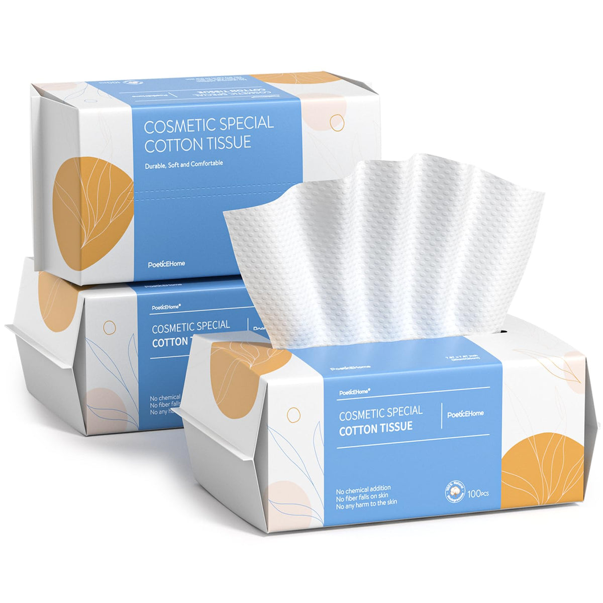 PoeticEHome Toallita suave y seca, 100% algodón, toalla facial desechable, sin pelusas, uso húmedo en seco para piel sensible, limpieza facial, eliminación de maquillaje, limpieza de superficies (300 unidades)
