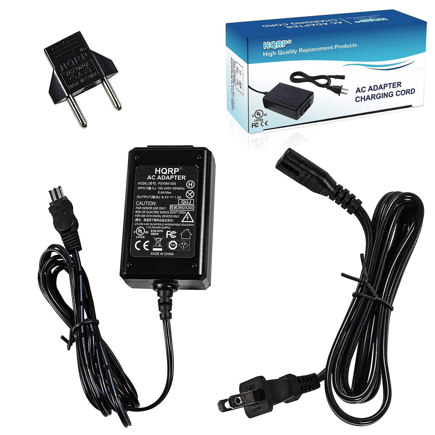 HQRP Adaptador de CA de repuesto compatible con Sony HandyCam CCD-TRV608 CCD-TRV66 CCD-TRV68 DCR-TRV22 DCR-TRV25 DCR-TRV27 DCR-TRV30 DCR-TRV33 DCR-TRV38 DCR-TRV230 DCR-TRV25 0 Camcorder de camcor