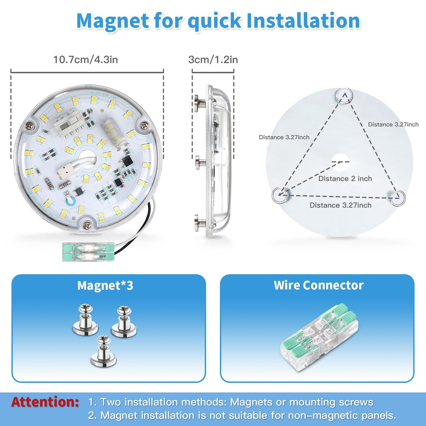 Ventilador de Techo 4 Pulgadas LED 18W 3CCT 1800 Lúmenes 120V CRI90 Reemplazo de Luz