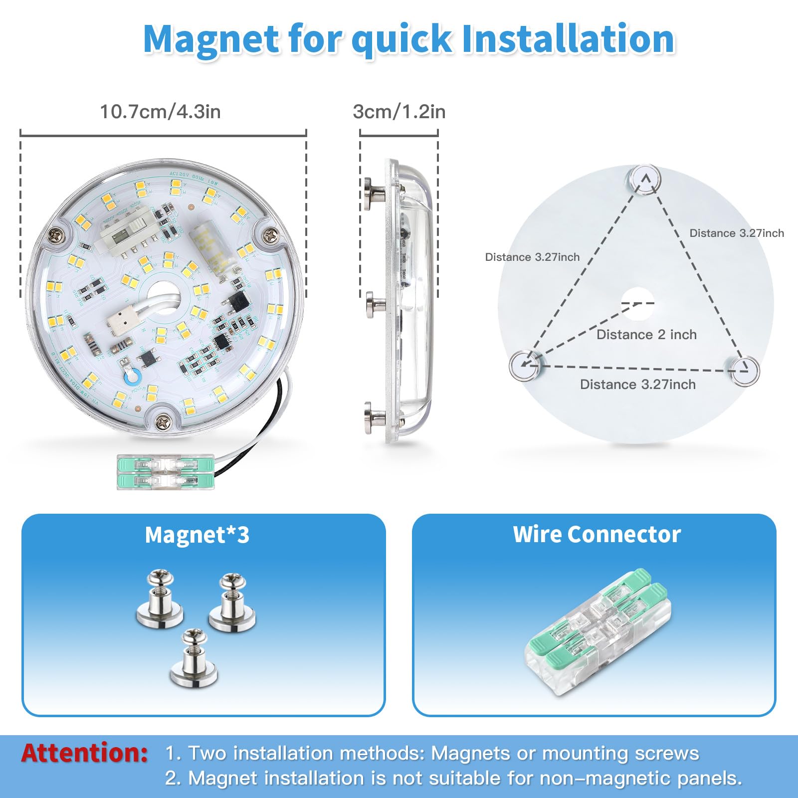 Ventilador de Techo 4 Pulgadas LED 18W 3CCT 1800 Lúmenes 120V CRI90 Reemplazo de Luz