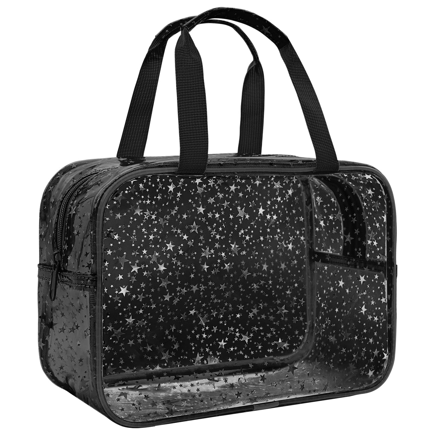 Bolsa de maquillaje transparente con inicial personalizada, bolsa de cosméticos rosa, bolsa de aseo de viaje, bonita bolsa de maquillaje transparente, bolsa organizadora para novia, maestro, regalos
