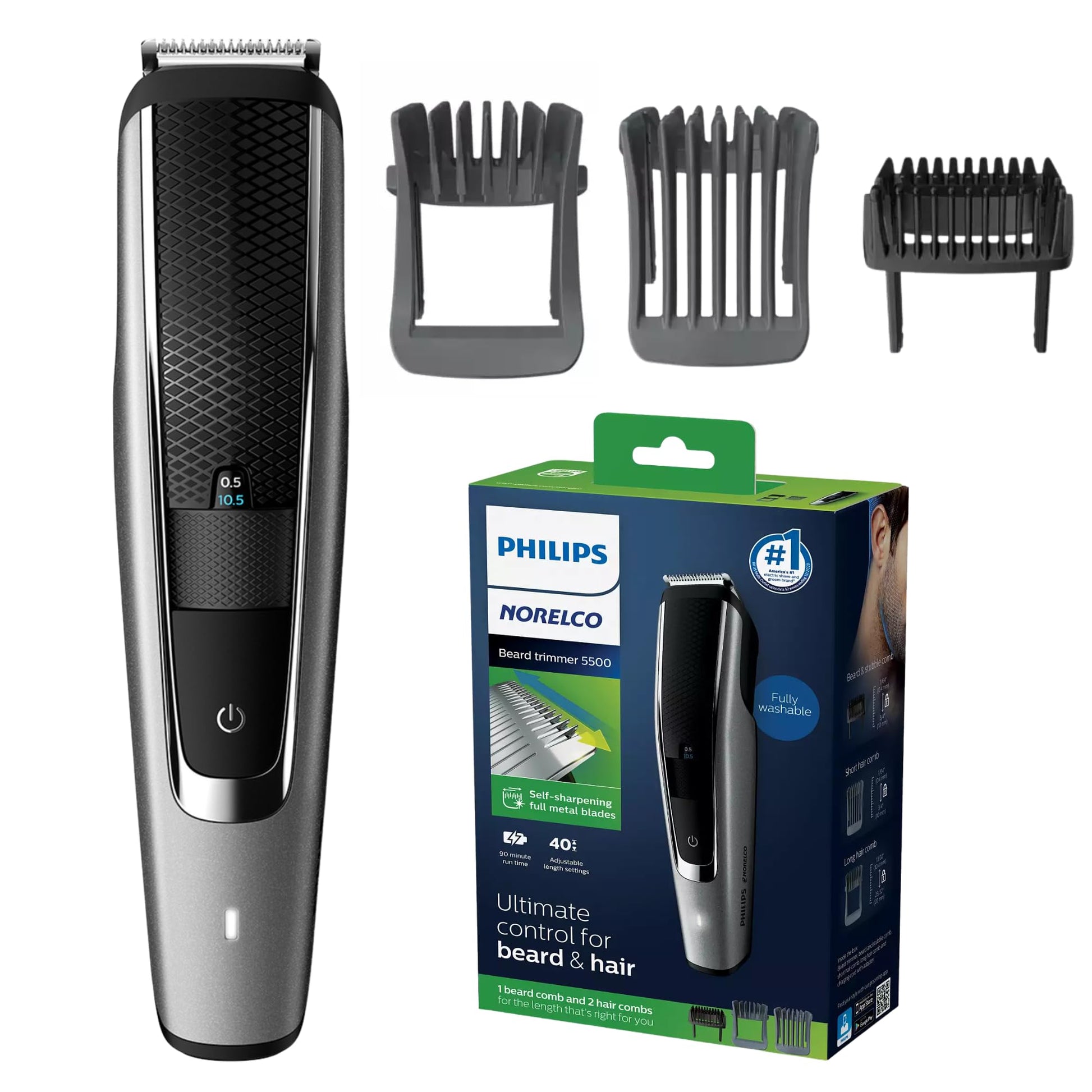 Kit de Aseo Multigroom Inalámbrico Philips Norelco Mojado Seco Turbo para Barba Bigote y Cabeza