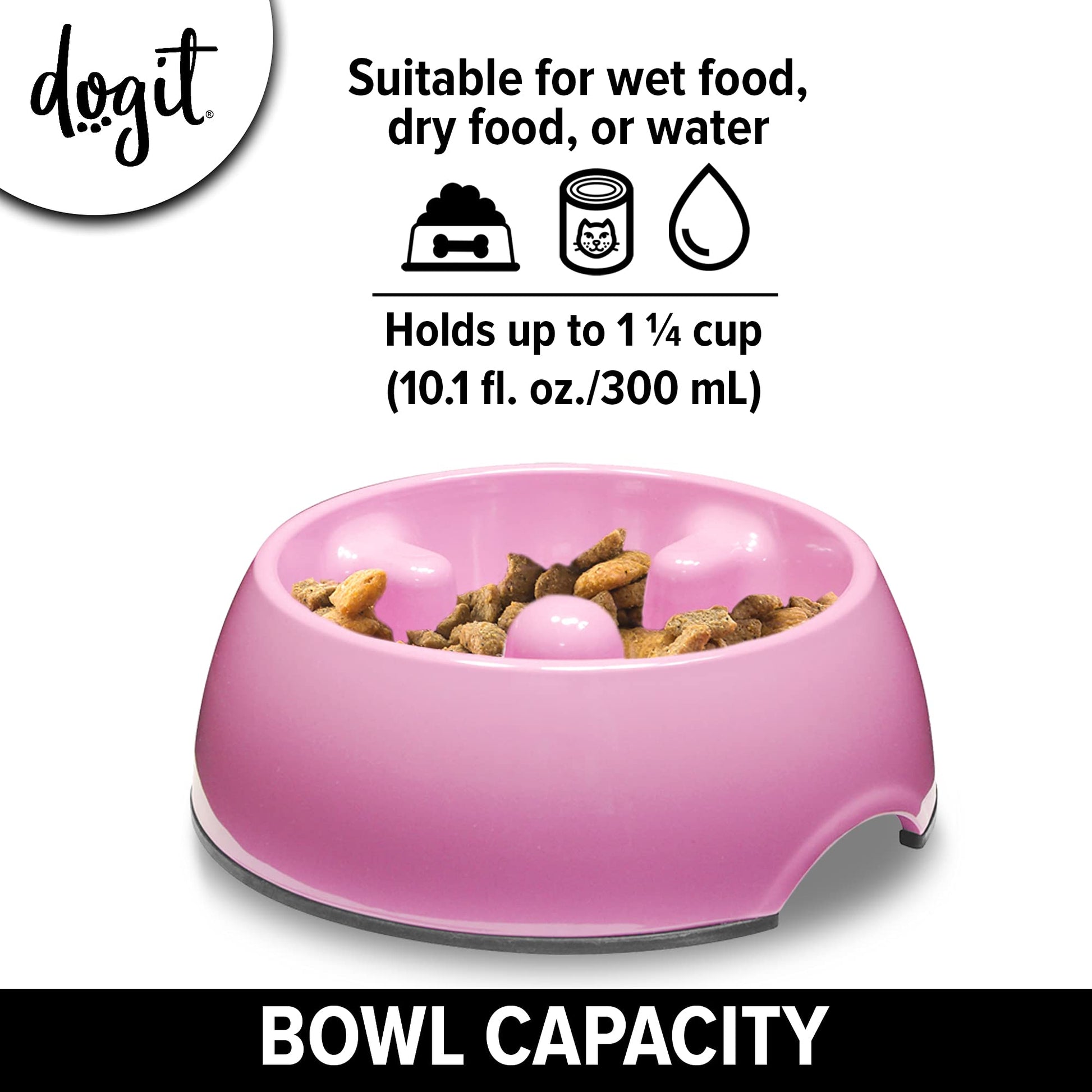 Comedero Lento Dogit Rosa Anti-Gulping para Perros