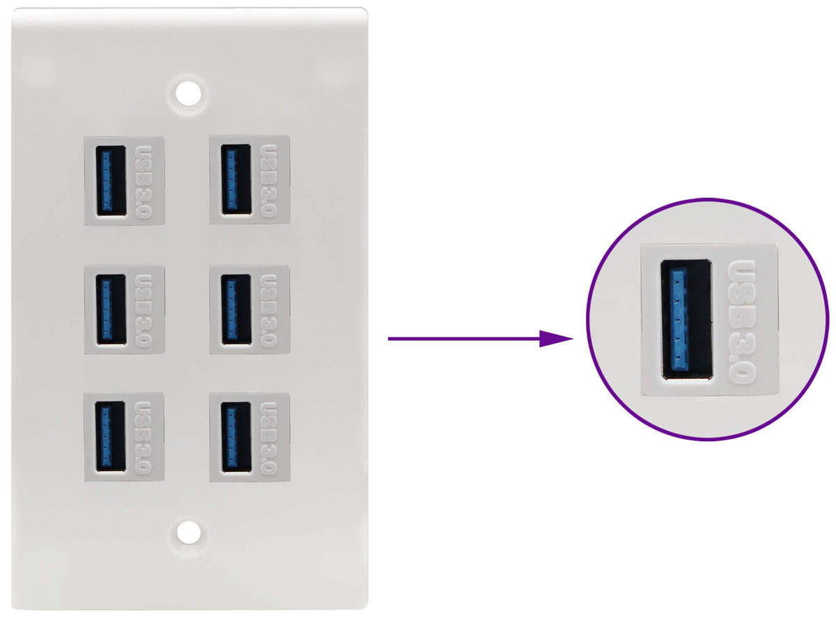 Adaptador USB 3.0 AAOTOKK Blanco Inserto Hembra a Hembra