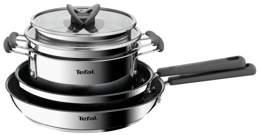 Batería de Cocina T-Fal Acero Inoxidable OPTI'SPACE 6 Piezas