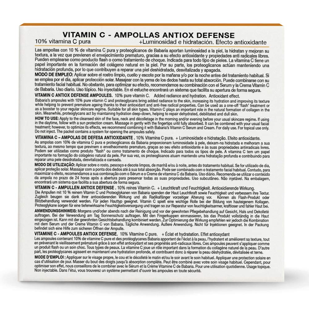 Babaria Ampollas Faciales Vitamica C, 5 Unidades de 2 Mililitros