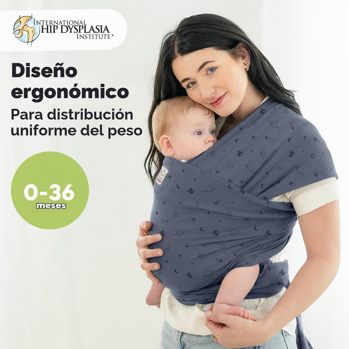 KeaBabies Portabebés Baby Wrap Carrier - Todo en 1 Portabebés Original Banda para Recién Nacido a Niño, Fácil de Usar, Atadura Sin Manos, Ligero, Envolturas para Niños Transpirables (Planetas)