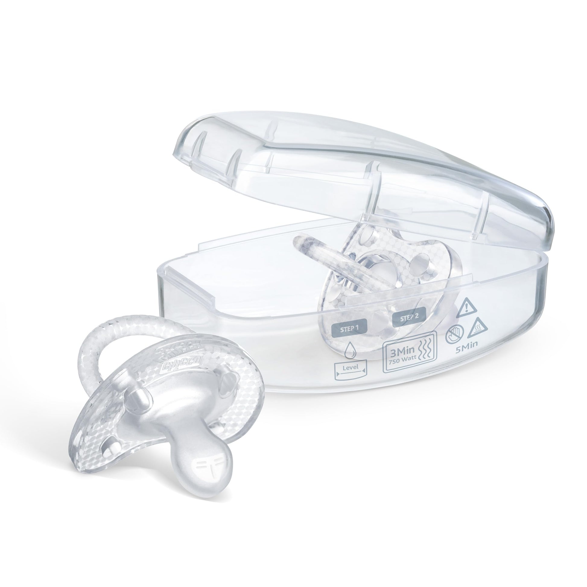 Chicco PhysioForma® - Chupete de silicona de lujo de una pieza para bebés de 0 a 6 m | Escudo texturizado de moda | Sin BPA y látex | Funda esterilizante reutilizable | Multicolor, paquete de 4