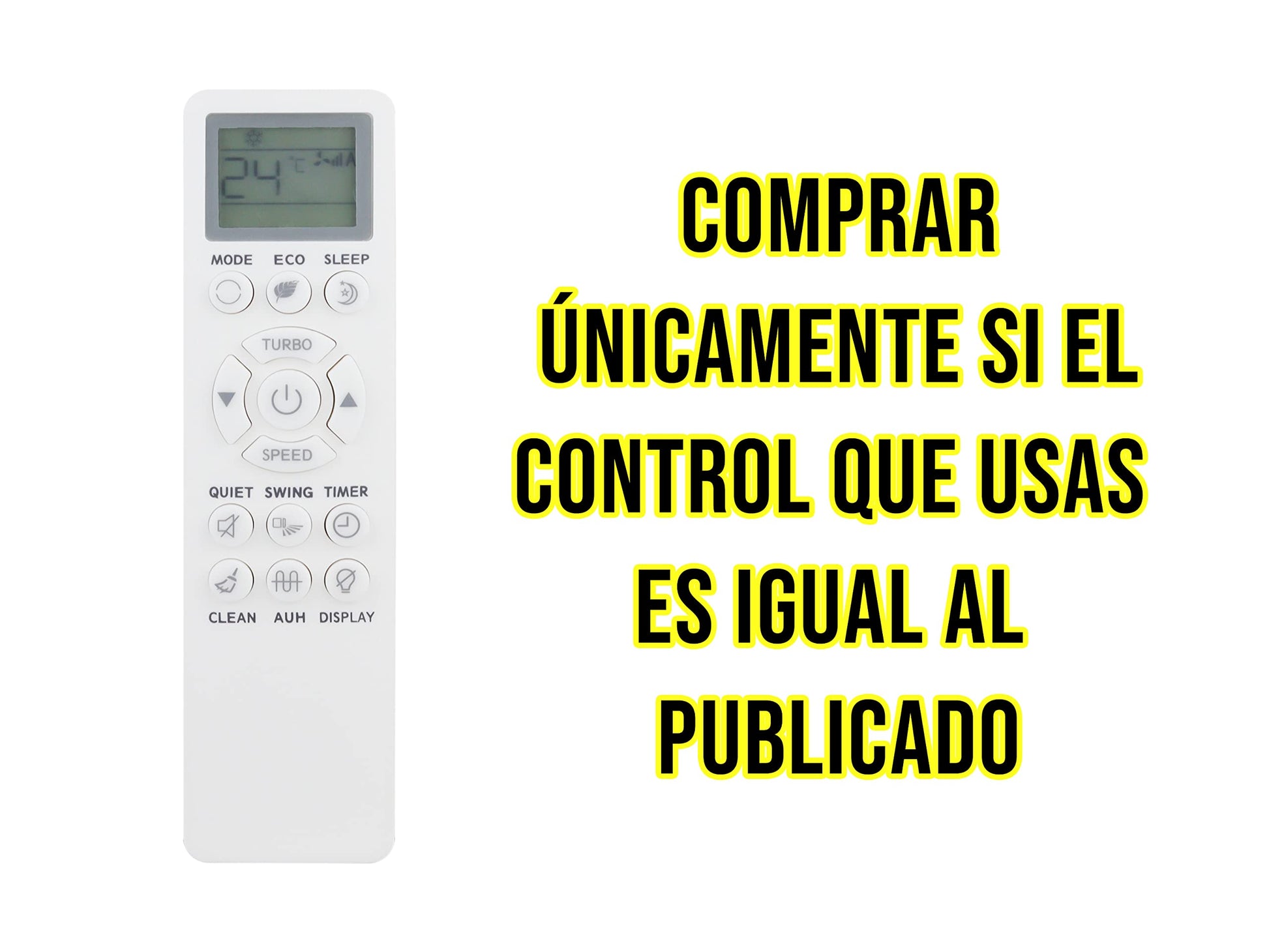 CONTROL EXPERT Control Remoto Mirage Minisplit Aire Acondicionado Modelos NEX UVC Inverter