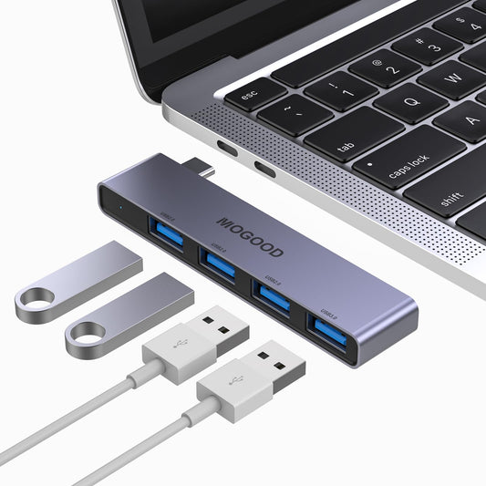 Adaptador USB C MOGOOD multipuerto 4 puertos para MacBook Pro/Air y Surface Pro