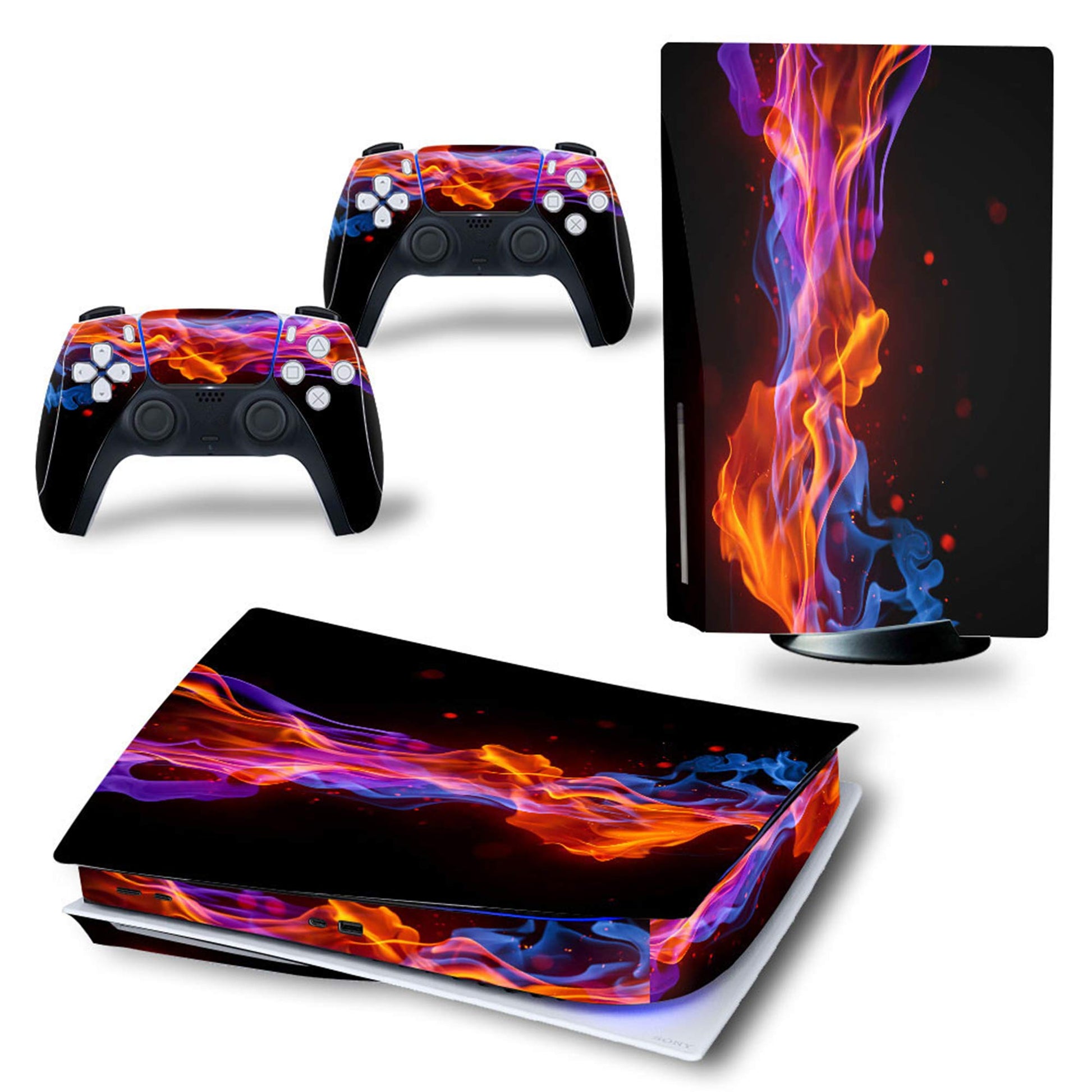 Calcomanías de Vinilo Ps5 Edición Digital PlayStation 5 Amarillo Azul Fuego Versión CD