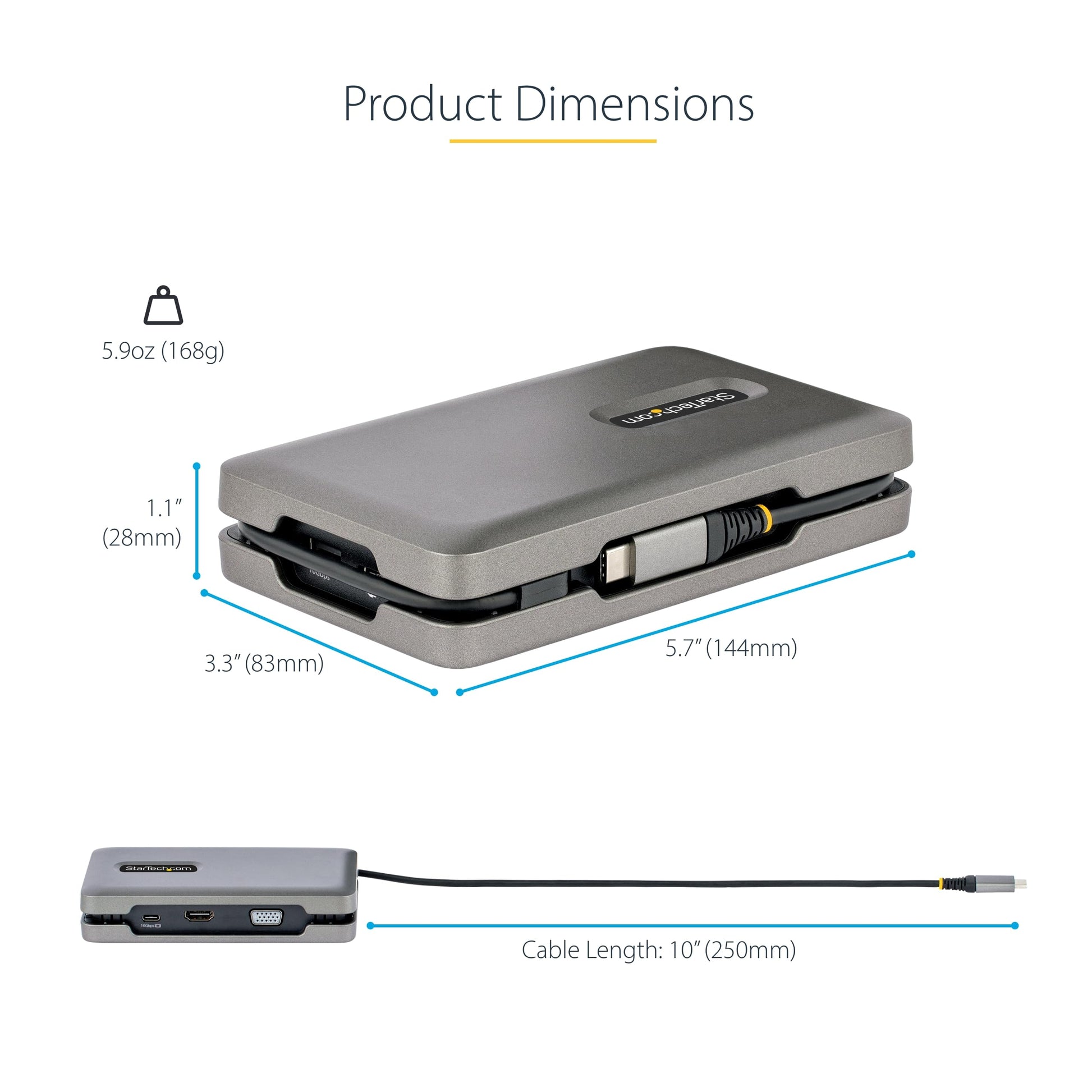 Estación de Acoplamiento StarTech.com USB-C Windows y ChromeOS, Dual Monitor 4K 60Hz HDR10, USB 10Gbps, Carga 100W