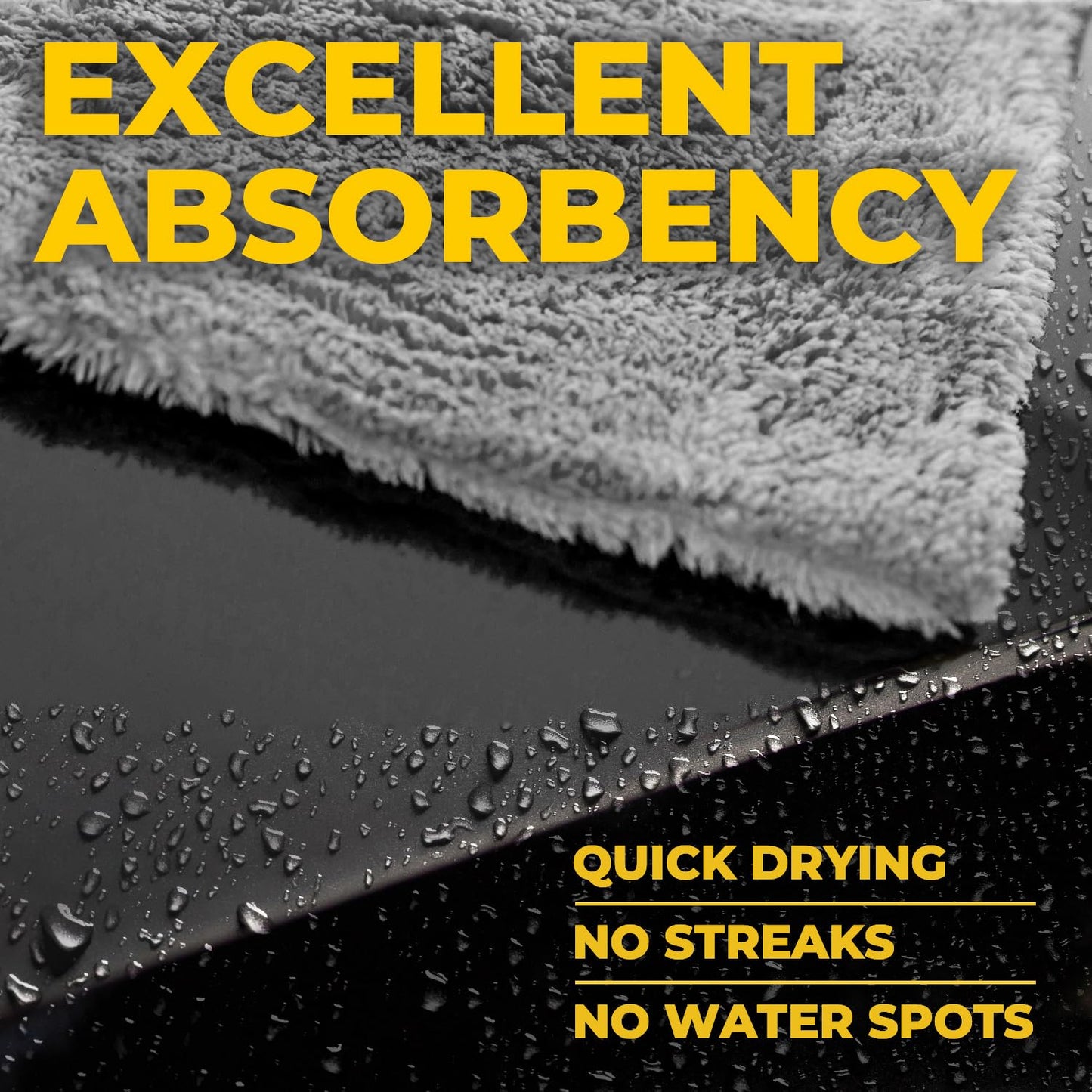 Toallas de Microfibra sin Bordes para Coches 540 g/m² Paquete de 6 Unidades