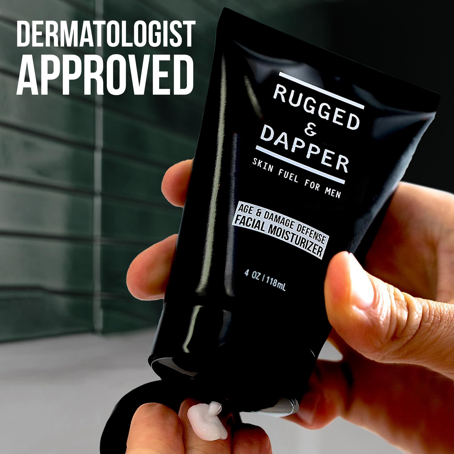 RUGGED & DAPPER Face Moisturizer for Men | 4 Oz. | Daily Anti-aging cream + Aftershave Lotion | Unscented | Organic & Natural Ingredients